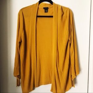 Ann Taylor Mustard Long Cardigan